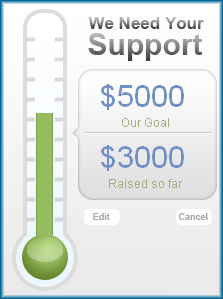 An example of a Fundraising Thermometer created at EFI. Learn how to create and use a Thermometer effectively for your fundraising.