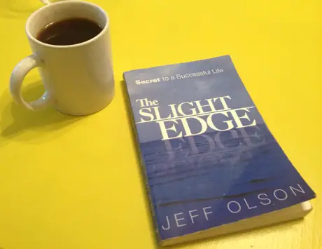 My worn down copy of the Slight Edge from too much reading! Learn how to apply this excellent principle and book to your fundraising to increase your success.
